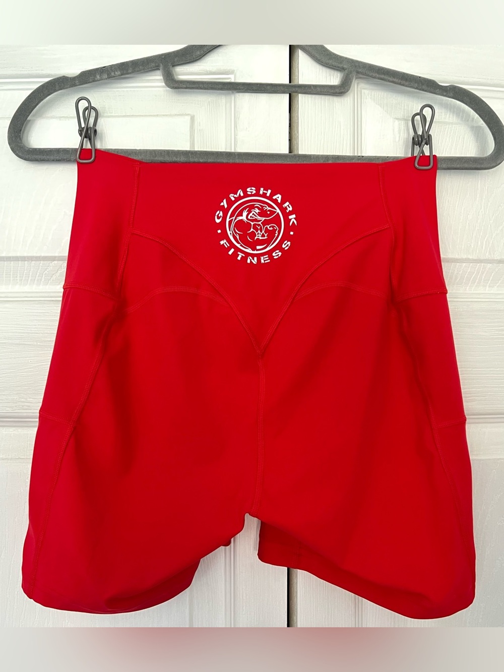 Gymshark Legacy Logo Tight Shorts, Red Color M Size, Discontinued. NEW